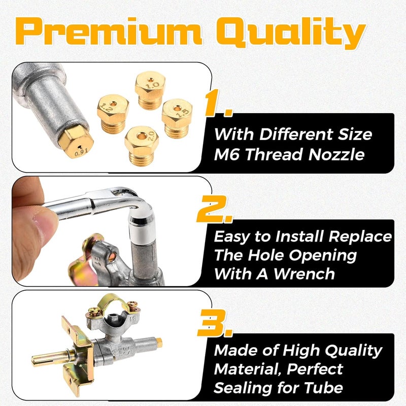 DRELD Blackstone 36 Gas Grill Griddle Burner Control Valve for Blackstone Tabletop Gas Grill Griddle 1554 1565, 4 Burner and 2 Burner Grill Control Valve with Orifice - Image 5